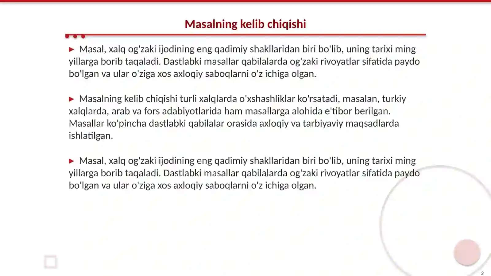 Masal va uning turlari 3