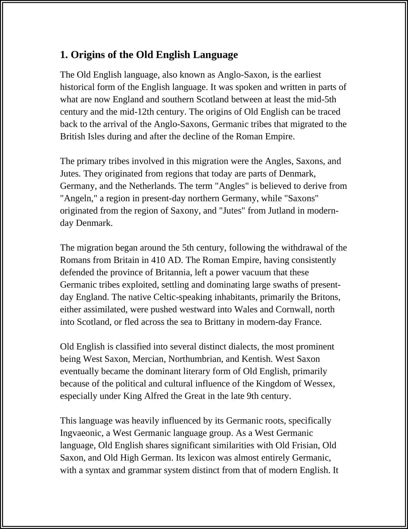 OLD ENGLISH PERIOD REFERAT 3