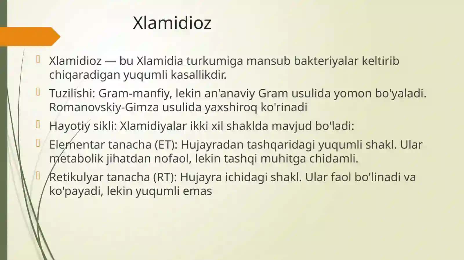 Xlamidioz,mikoplazmoz,trihomonioz,yumshoqshankrqo`zg`atuvchilariningtavsifivatashhisi 3