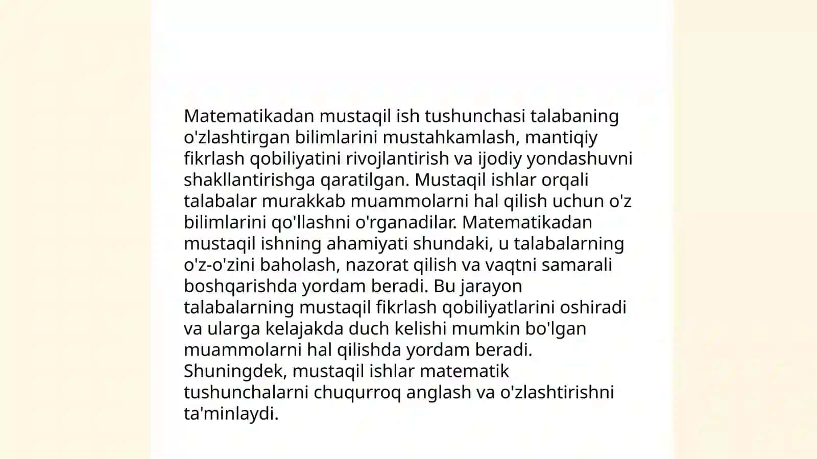 Matematika fani. Kurs ishi 3