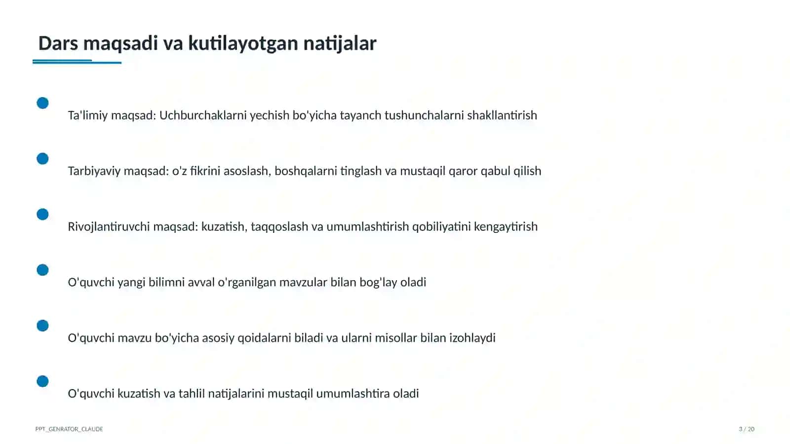 Uchburchaklarni yechish (9-sinf) 3