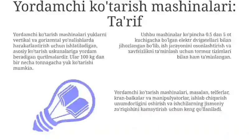 Yordamchi yuk kutarish mashinalari 3