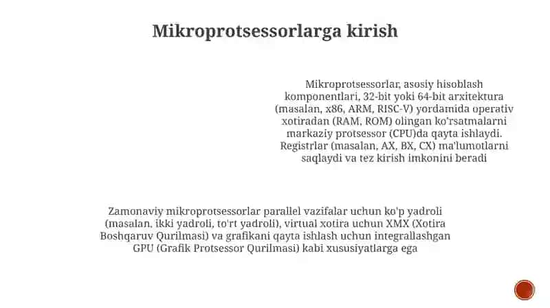 Mikroprotsessorlarning arxitekturasi 3