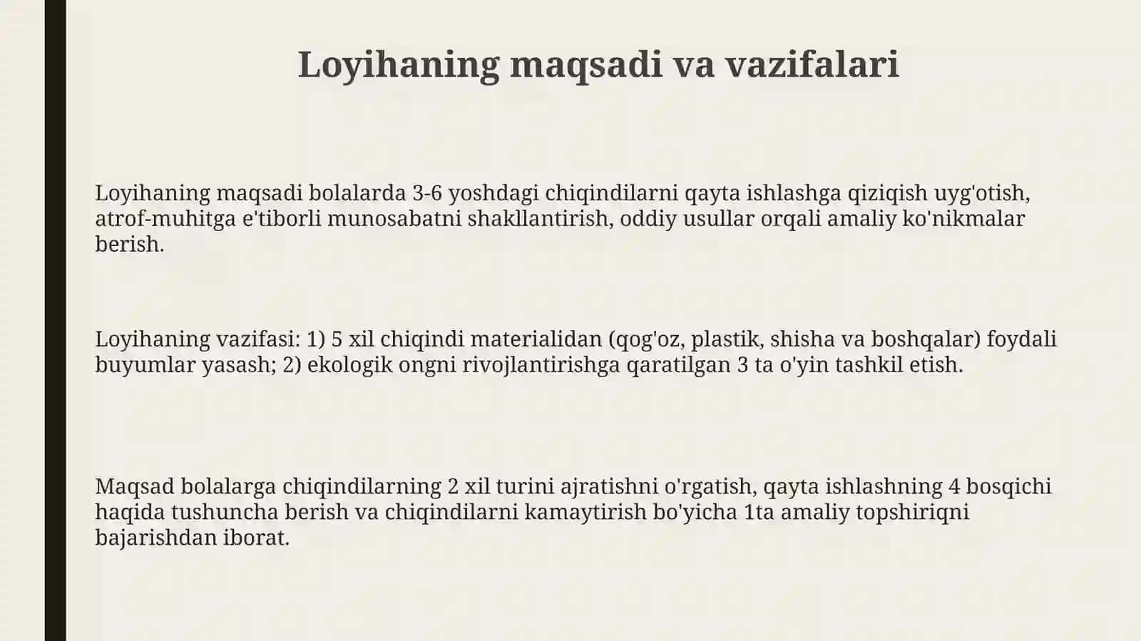 Maktabgachataʼlimtashkilotlarida"Qiziqarlichiqindiloyohasinitashkiletish" 3