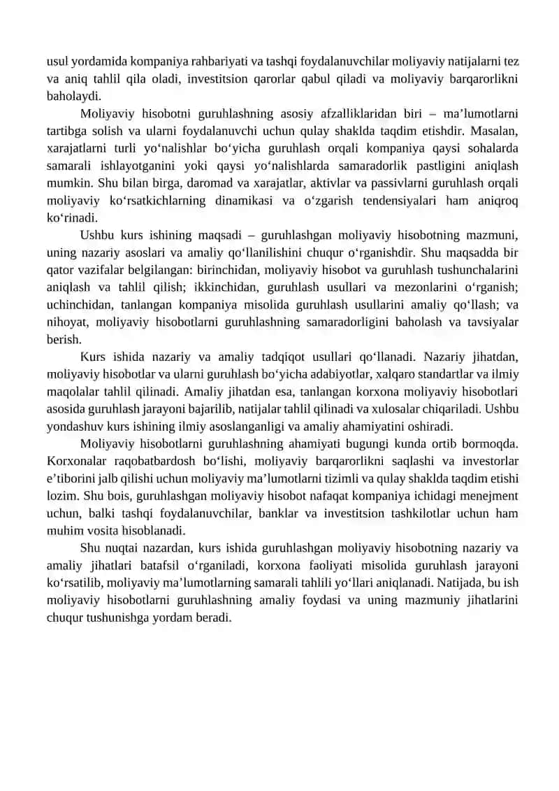 Guruhlashgan Moliyaviy Hisobotning Mazmuni 3