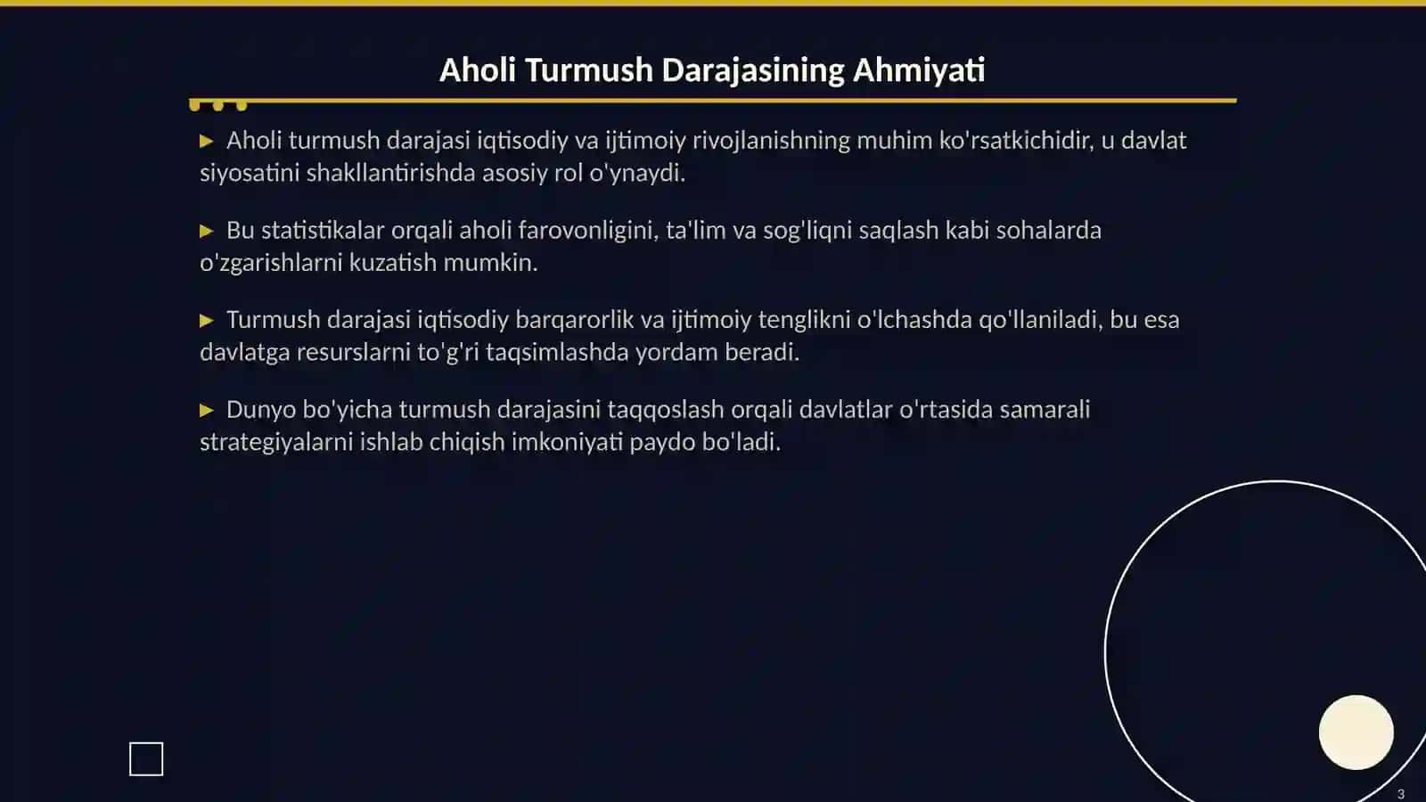 Aholi Turmush Darajasi Statistikasi 3