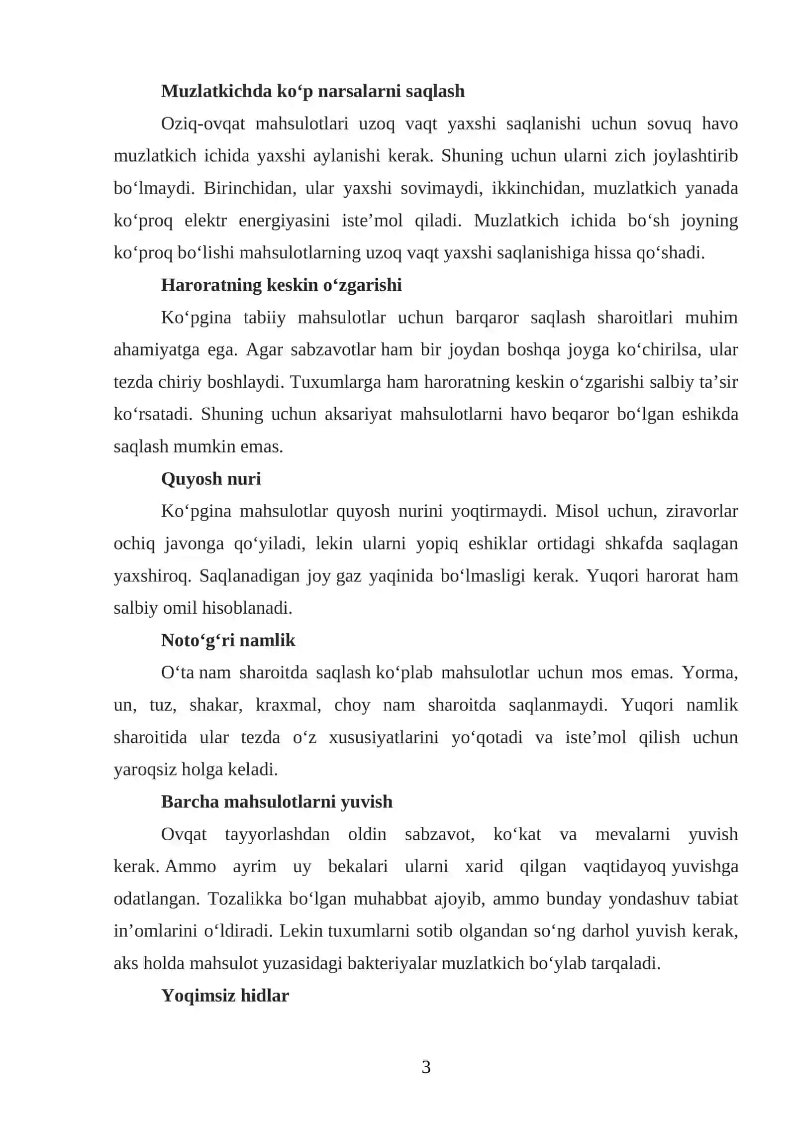 Oziq-ovqat mahsulotlarini taralarga joylash uchun hisobot tuzish 3