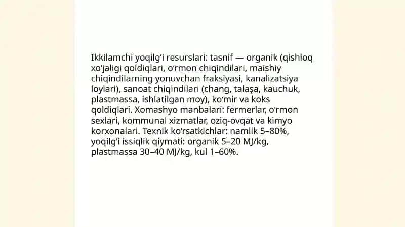 Yoqilg'i ikkilamchi resurslarni issiqlik gaz generatsiyasi 3