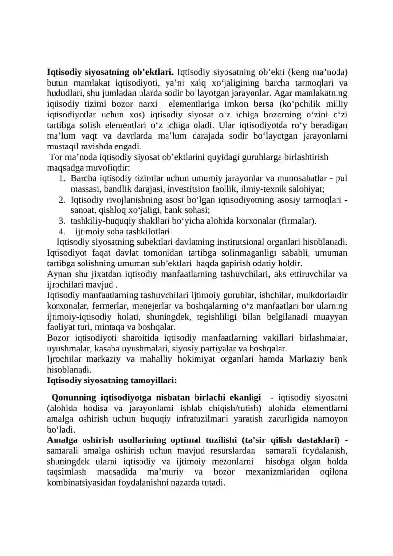Iqtisodiy siyosat 3