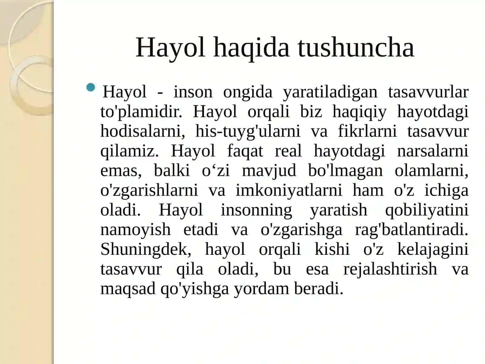 HAYOL HAQIDA TUSHUNCHA 3