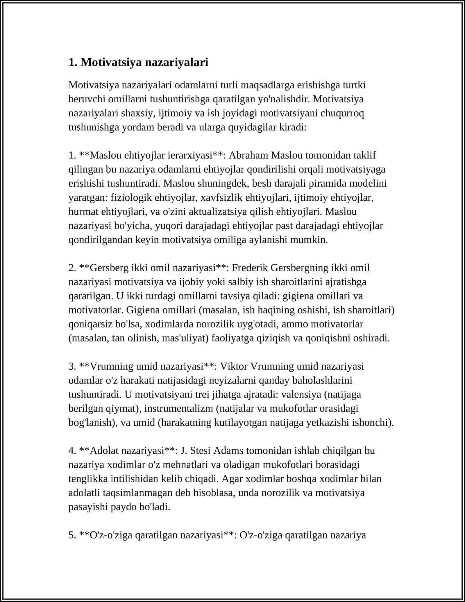 PSIXOLOGIYADA MOTIVATSIYA VA MOTIVLARNI O‘RGANISH METODLARI 3