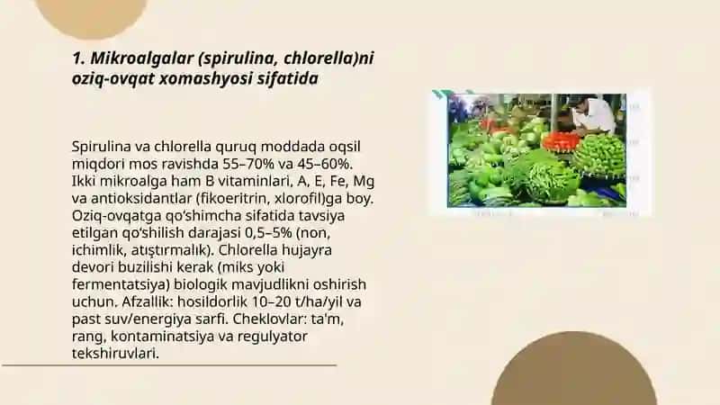 Oziq-ovqat mahsulotlari oziqaviy qiymatini oshiruvchi yangi xomashyolar 3