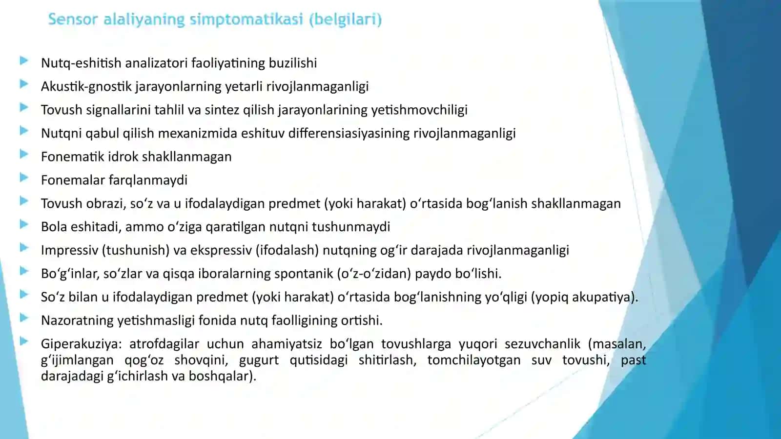 Sensoralaliyaning namoyon bo'lishi 3