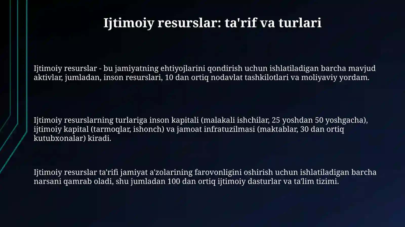 Ijtimoiy resurslar ularni boshqarish yoʻllari 3