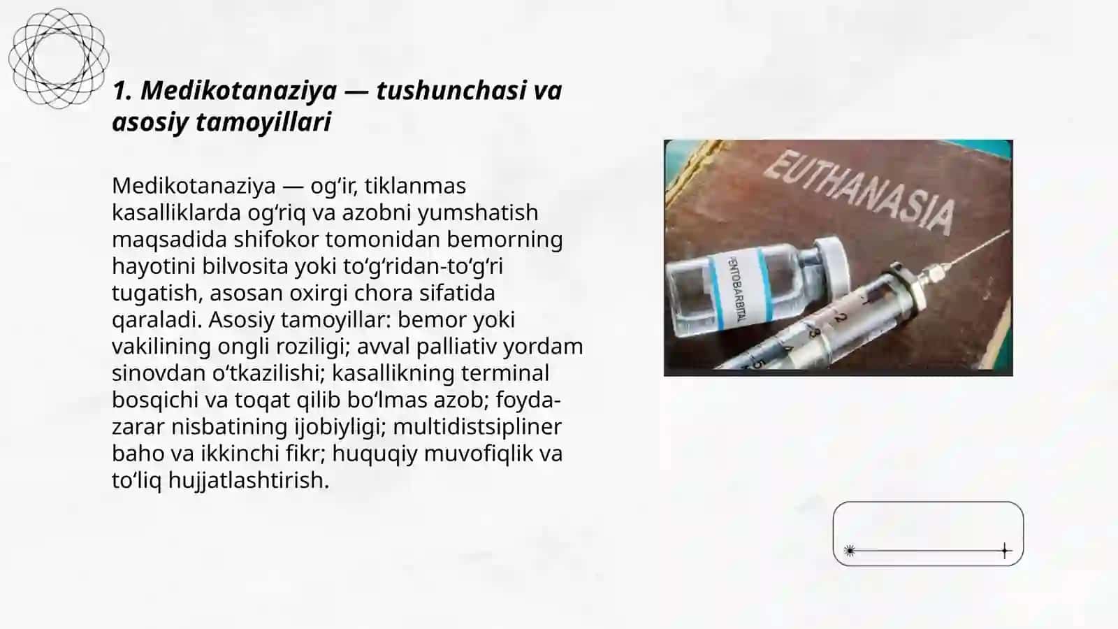 Medikotanaziya distnaziya va evtonaziya variantlari 3