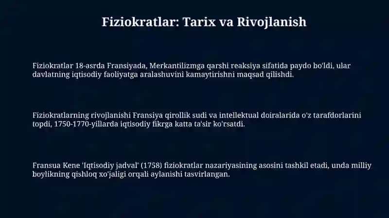 Fiziokratlar: Tarix, E'tiqodlar va Nazariya 3