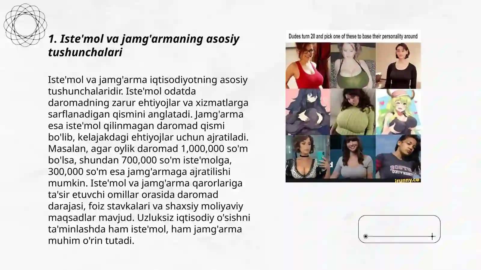 Iste'mol va jamg'armaning asosiy tushunchalari 3