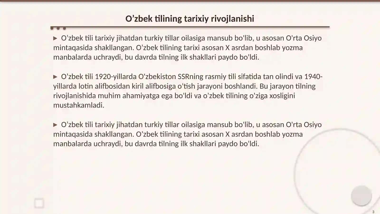 O'zbek tiliga davlat tili maqomini berilishini tarixiy ahamiyati 3