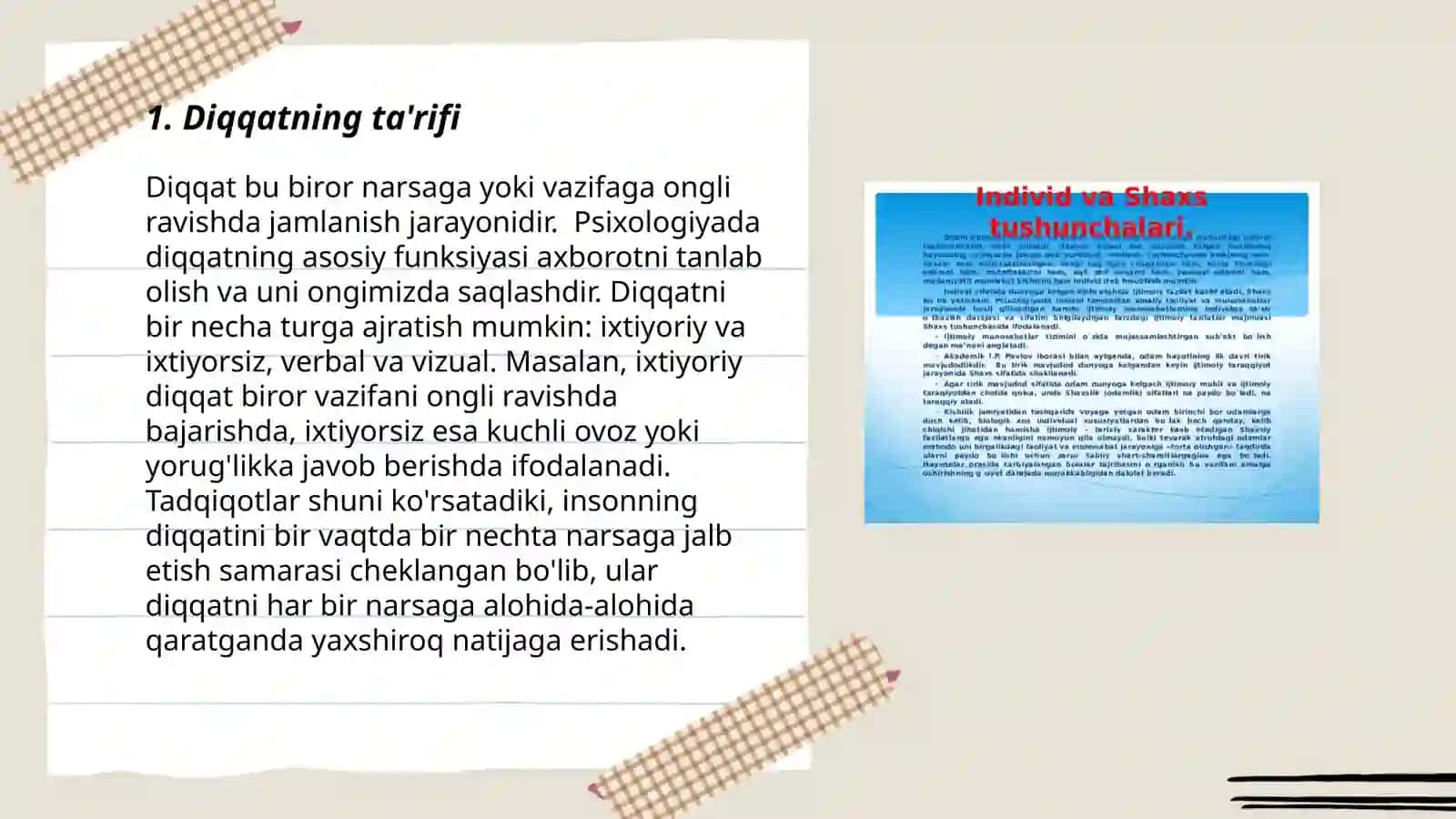 Diqqat haqida tushuncha va uning xususiyatlari 3
