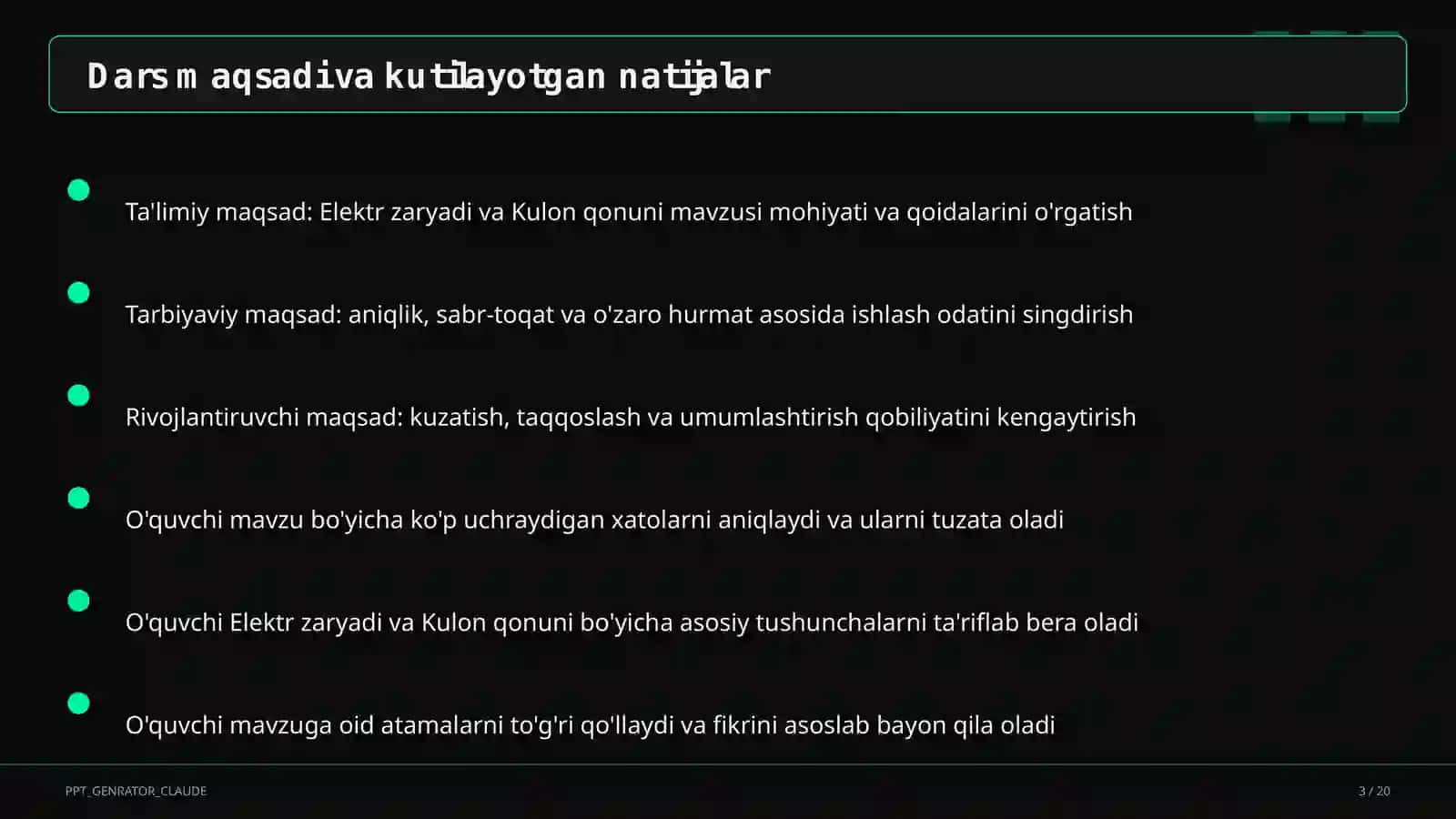 Elektr zaryadi va Kulon qonuni (8-sinf) 3