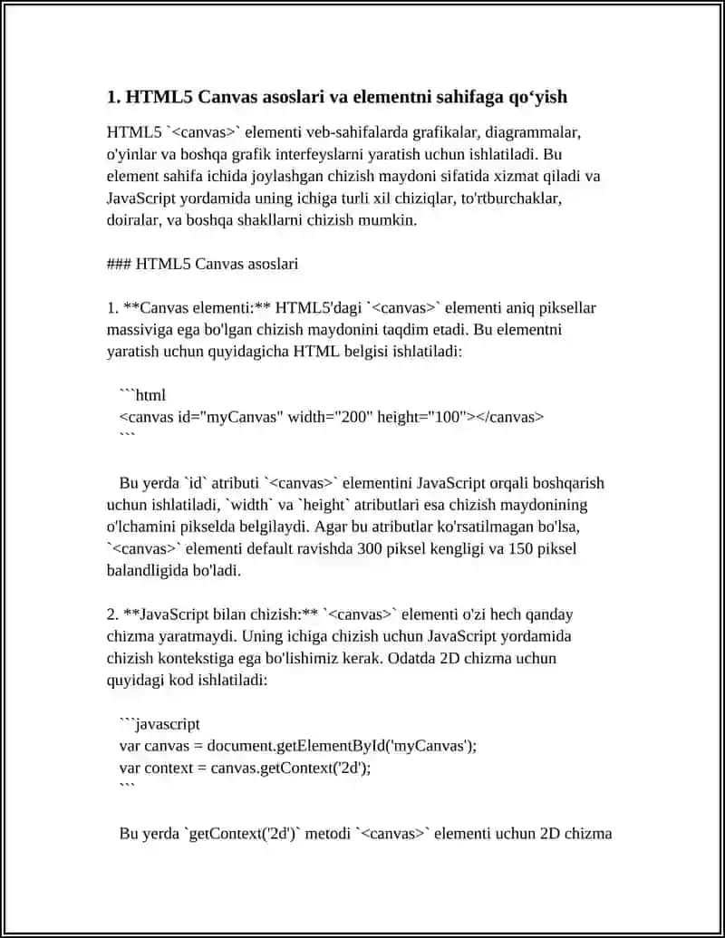 HTML DASTURLASH TILIDA GRAFIKA BILAN ISHLASH 3