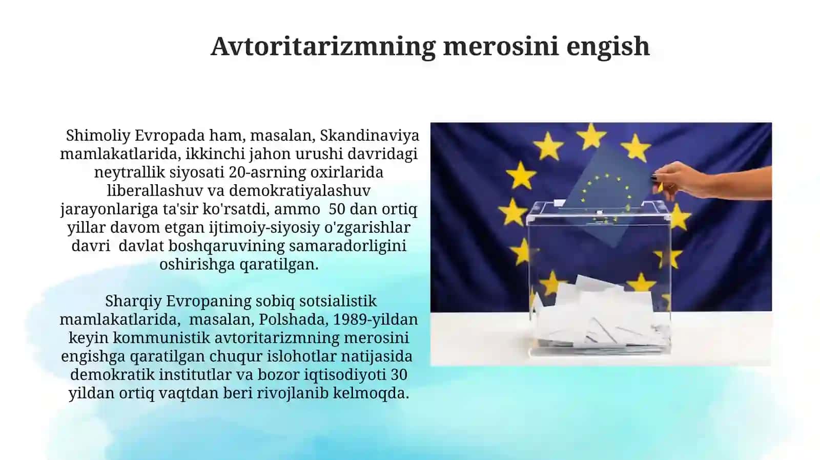 Janubiy va shimoliy Yevropa mamlakatlari diktatura va demokratiya 3