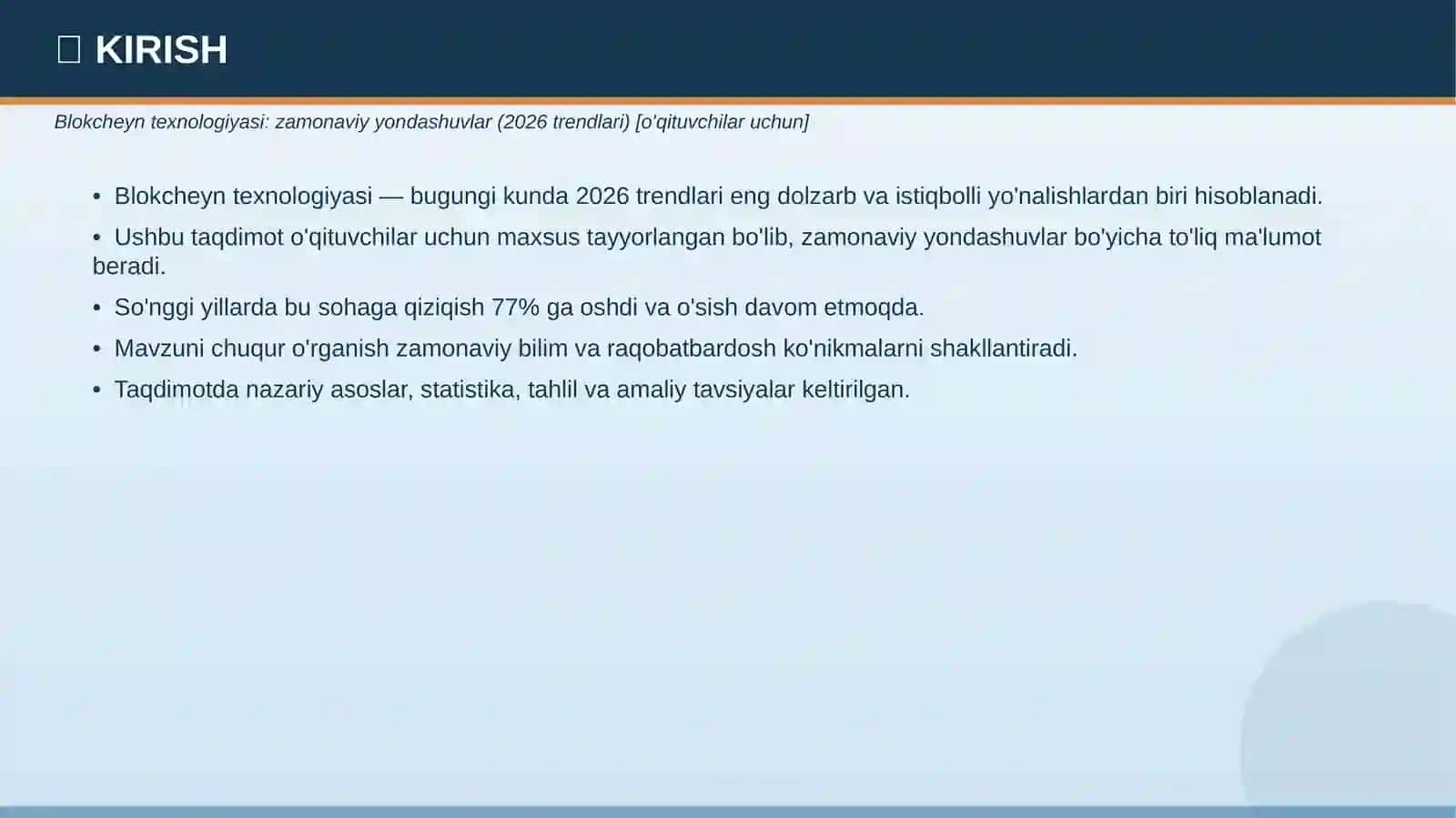 Blokcheyn texnologiyasi: zamonaviy yondashuvlar (2026 trendlari) [o'qituvchilar uchun] 3