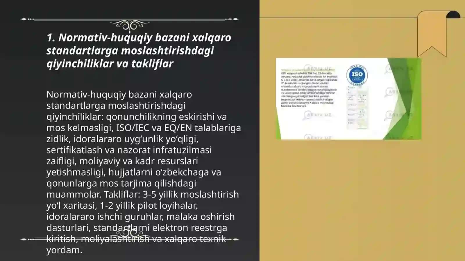 Normativ-huquqiy bazani xalqaro standartlarga moslashtirishdagi qiyinchiliklar va takliflar 3