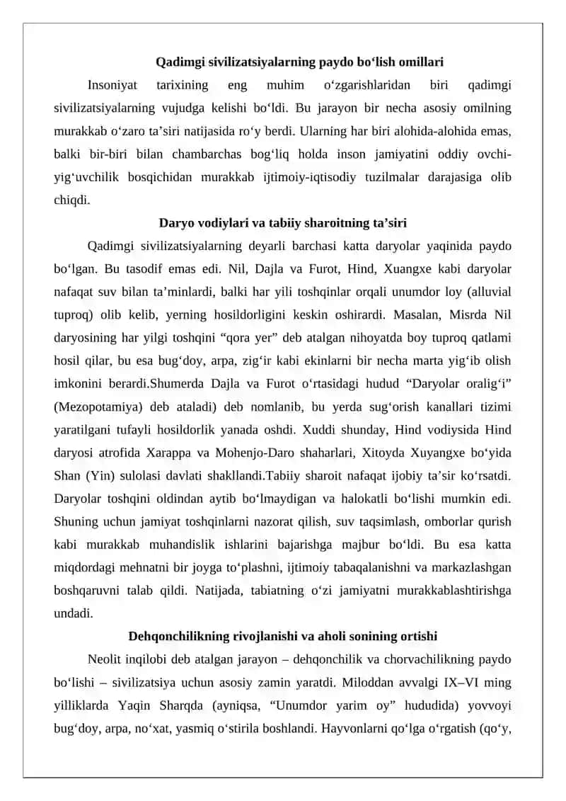 Qadimgi sivilizatsiyalar dunyosi 3