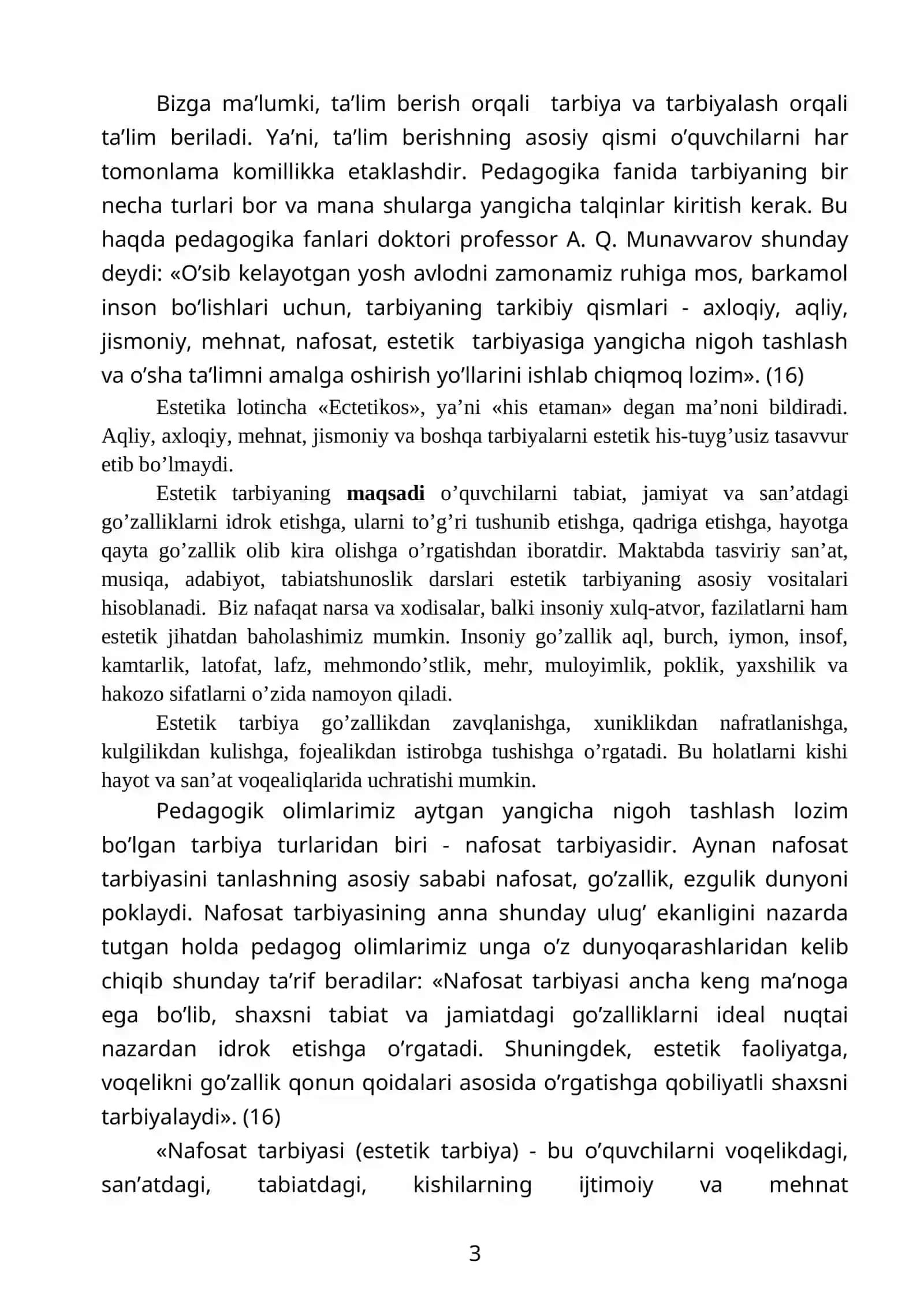 Boshlang'ich sinflarda nafosat tarbiyasi 3