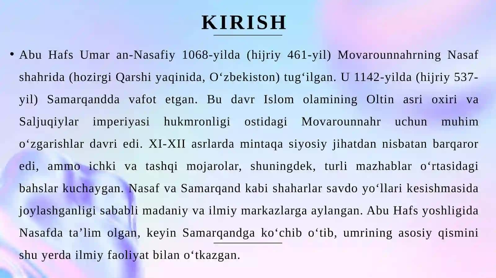 AbuHafsUmar an-Nasafiy(1068-1142) 3