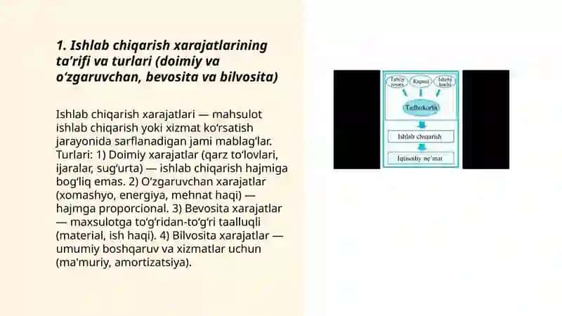 Ishlab chiqarish xarajatlari va ularning kamaytirish yoʻllari 3