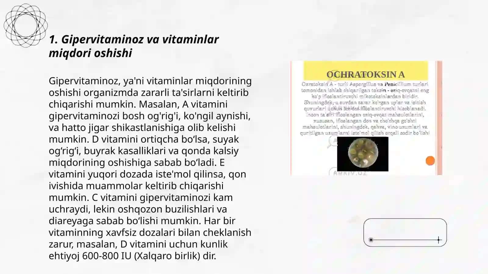 Gipervitaminoz va gipovitaminoz holatlarida moddalar almashinuvi buzilishi 3