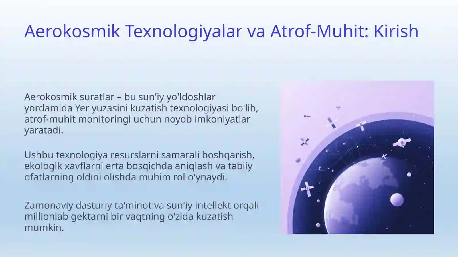 Zamonaviy dasturlardan foydalanib atrof-muhitni muhofaza qilishda aerokosmik suratlar 3