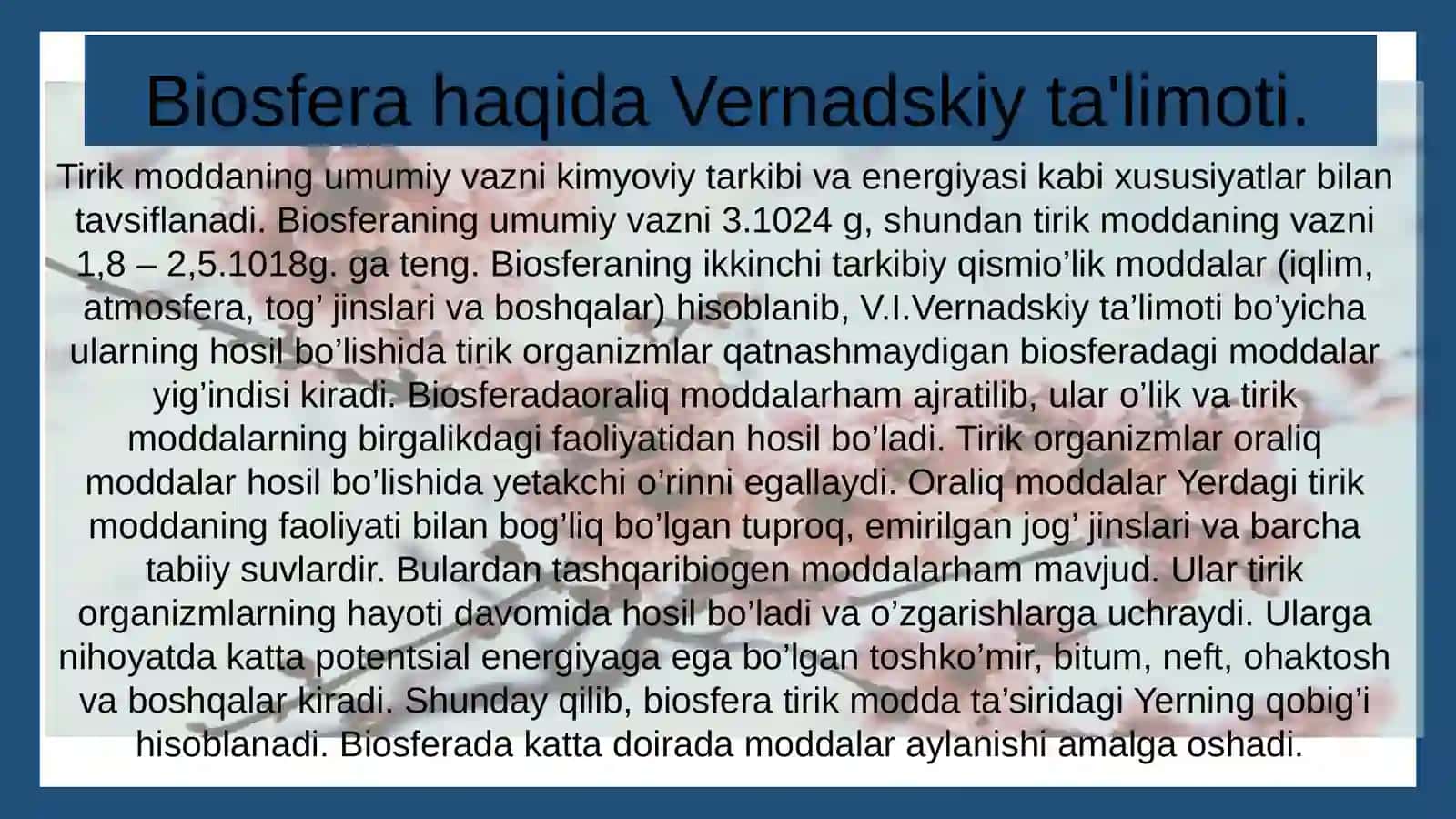 Biosfera haqidagi ma'lumot 3