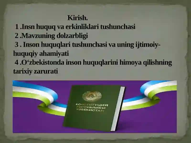 O’zbekistonda inson huquqlari va erkinliklari kafolatining yaratilishi . 3