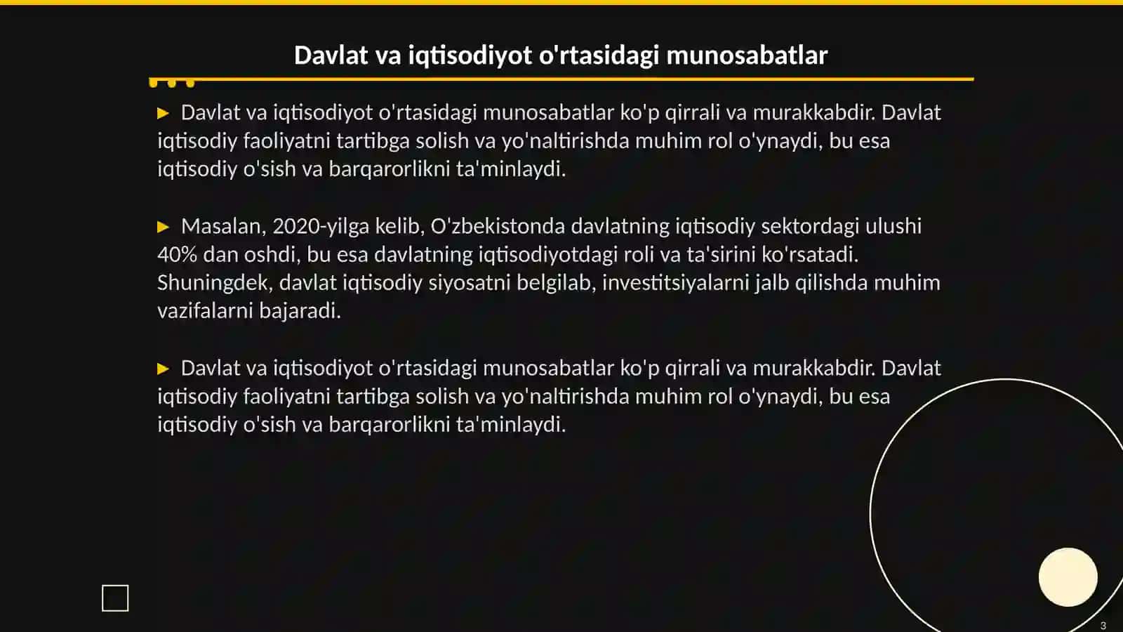 Davlatning iqtisodiyotdagi roli 3