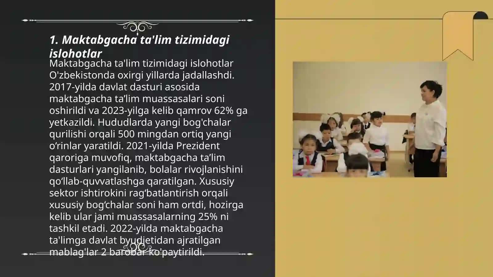 Oʻzbekiston resbuplikasida amalga oshirilgan ta'lim islohotlati 3