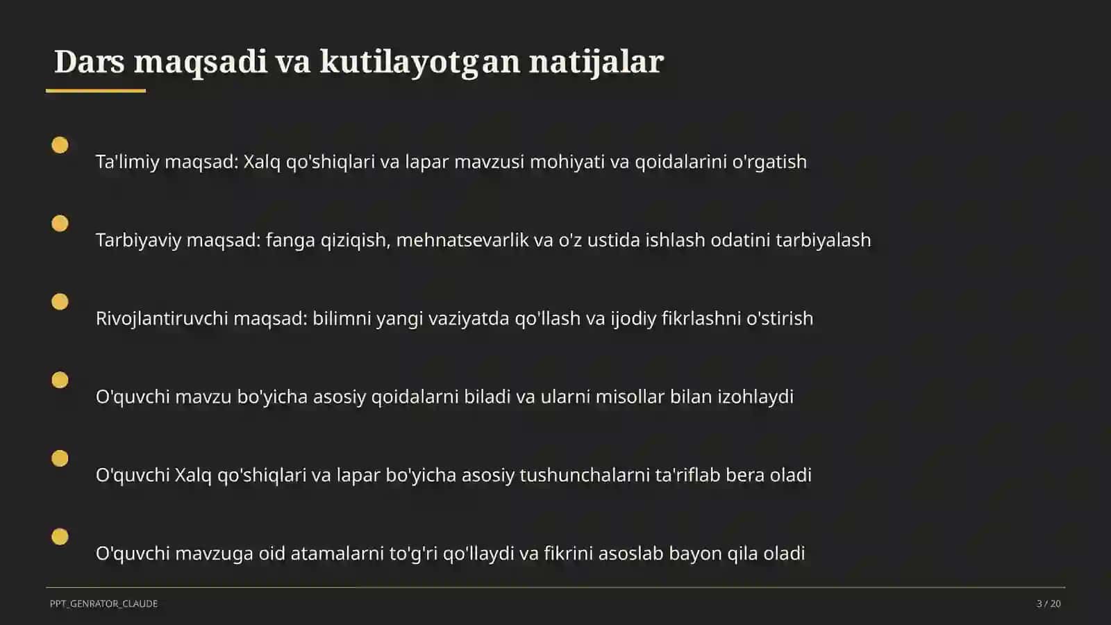 Xalq qo'shiqlari va lapar (3-sinf) 3