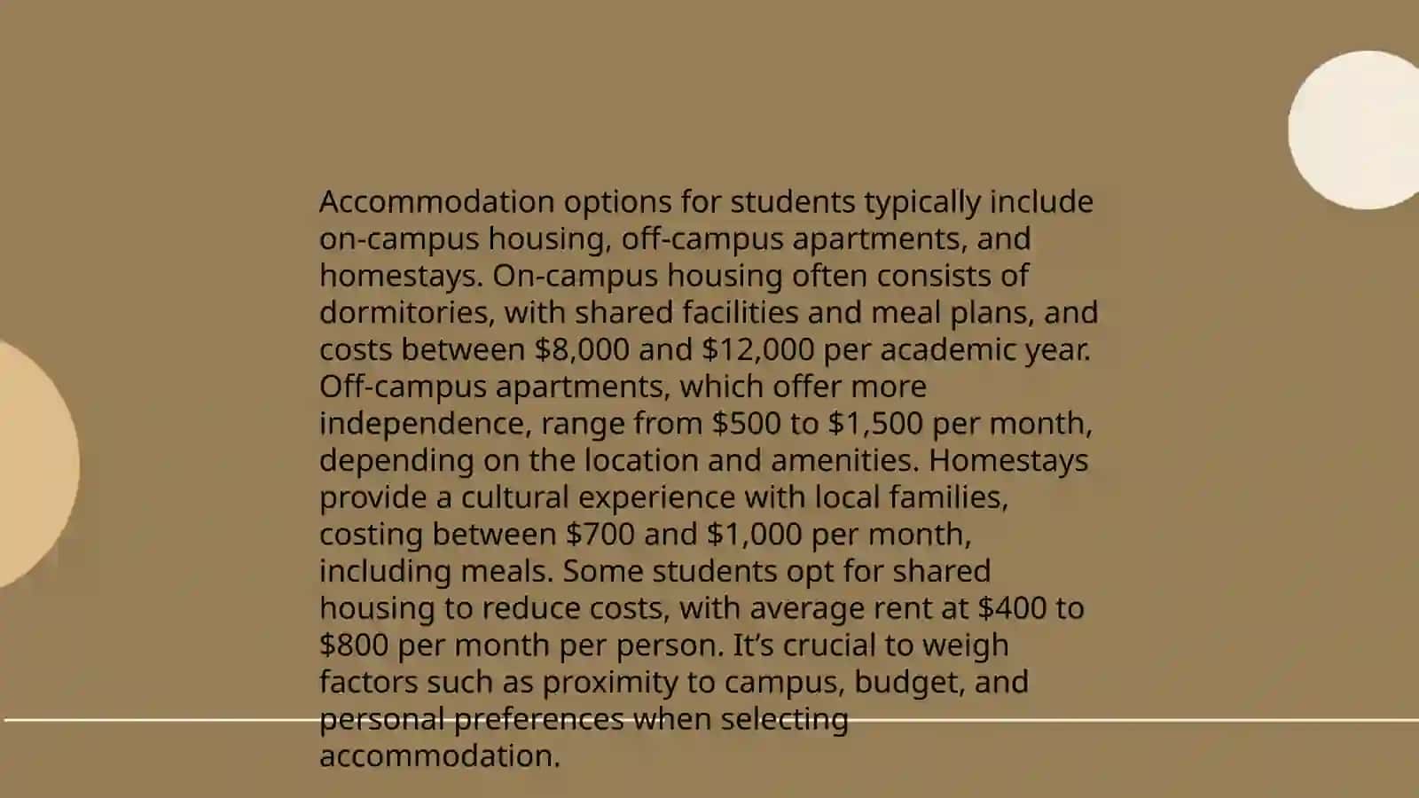 Accommodation Options for Students 3