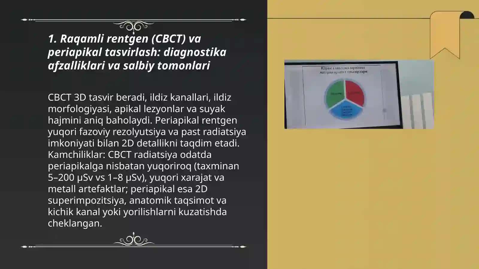 Raqamli rentgen (CBCT) va periapikal tasvirlash: diagnostika afzalliklari va salbiy tomonlari 3