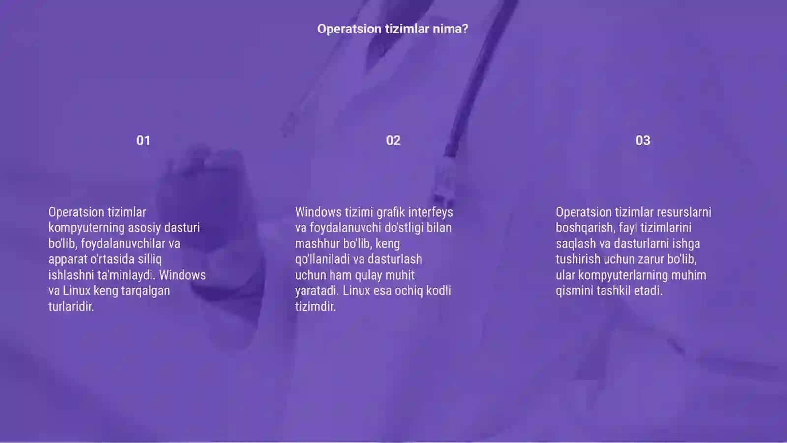 Operatsion tizimlar. Windows va Linux asoslari 3