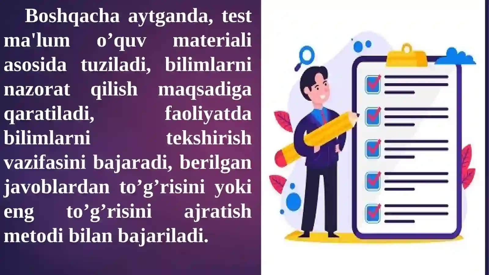 TEST MAQSADLARI, TEST FUNKSIYALARI VA TURLARI 3