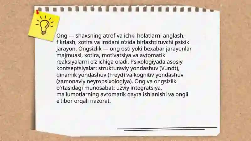Psixologiyada ong va ongsizlik muammosi 3