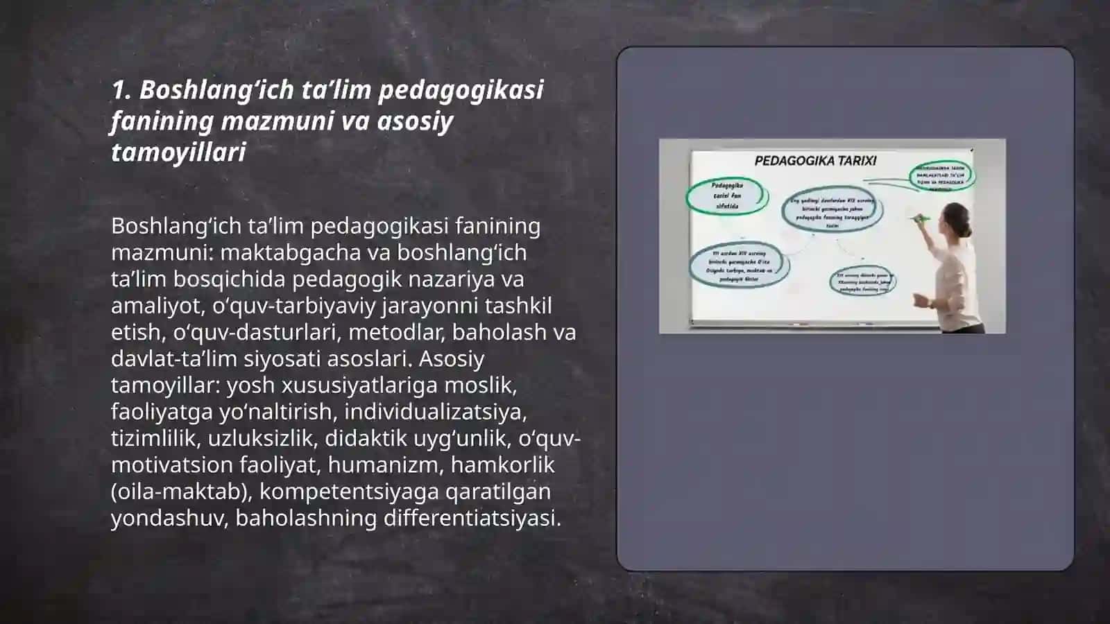 Boshlangʻich taʼlim pedagogikasi fanining mazmuni predmeti metodologiyasi 3