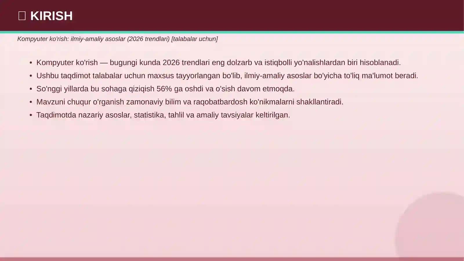 Kompyuter ko'rish: ilmiy-amaliy asoslar (2026 trendlari) 3