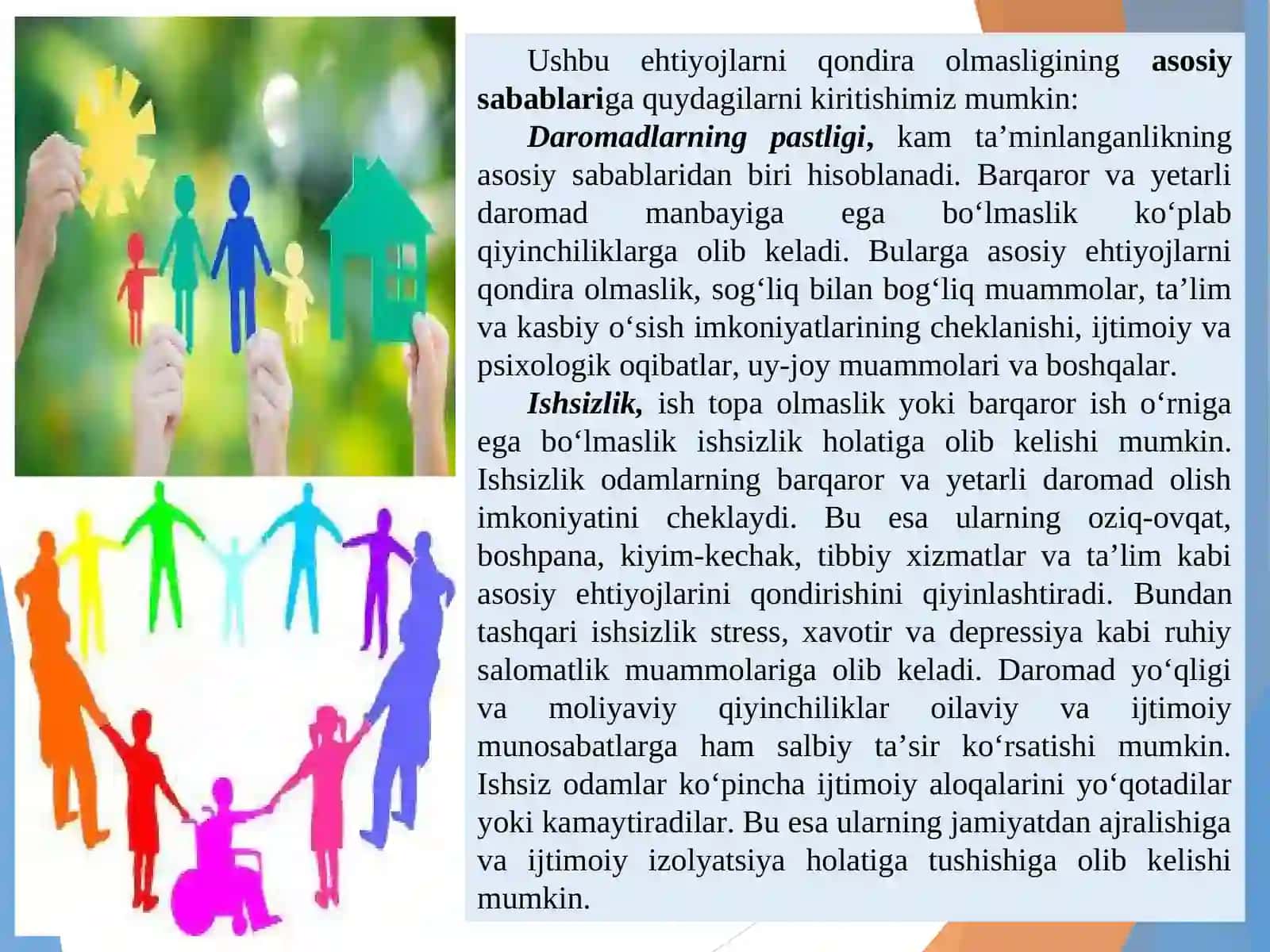Kam ta’minlanganlik va umumiy ta’minot 3