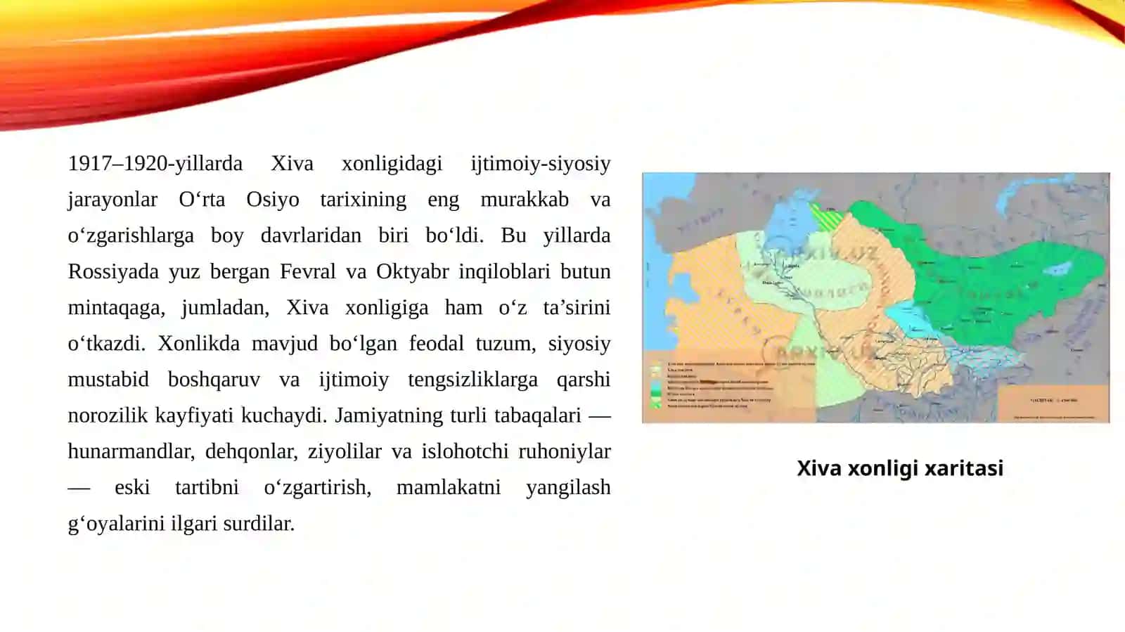 Xiva xonligi va Buxoro amrligining qizil armiya tomonidan tugatilishi. XXSR va BXSR ning tashkil topishi 3