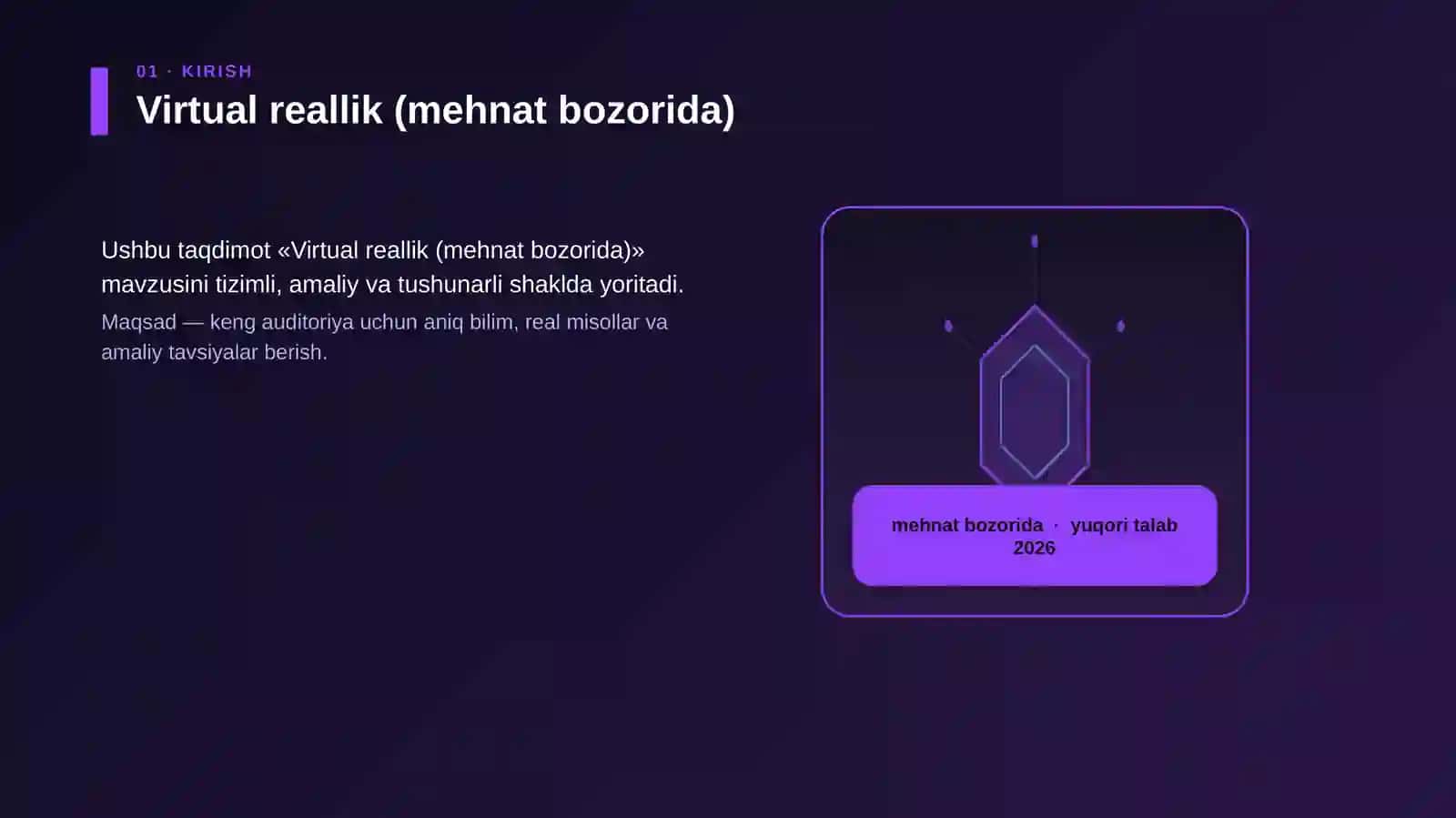 Virtual reallik (mehnat bozorida) 3