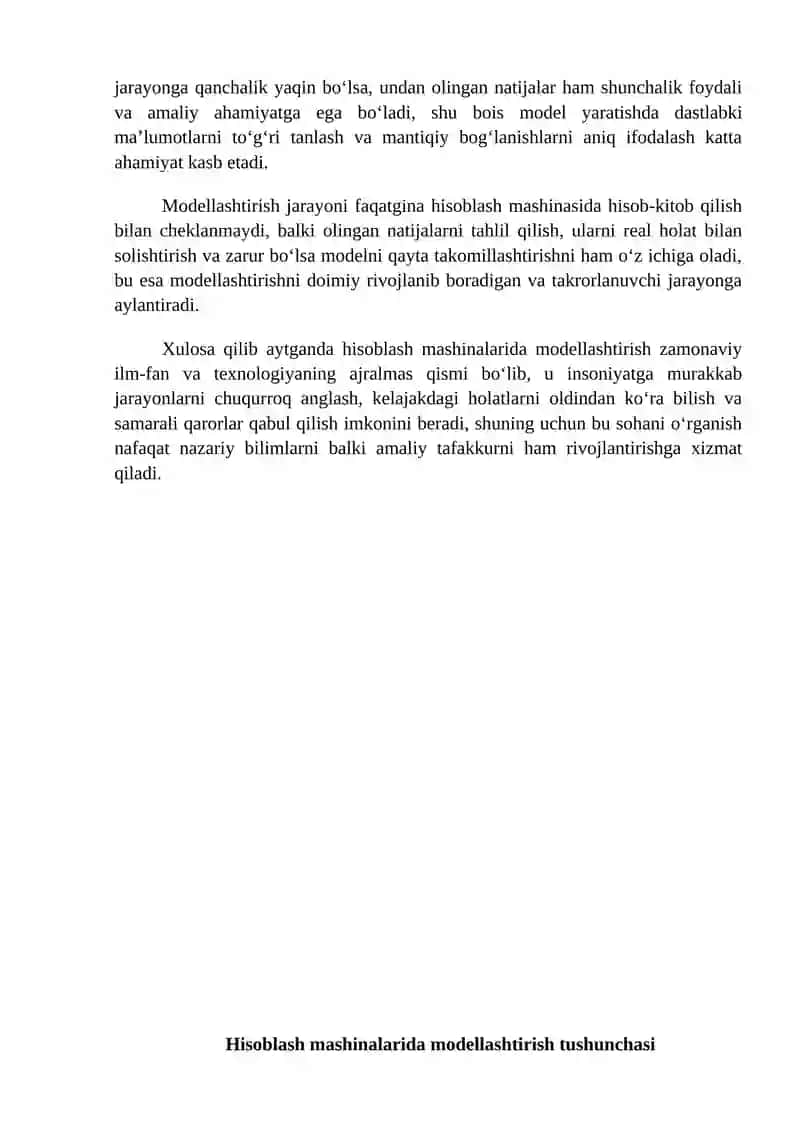 Hisoblash mashinalarida modellashtirish 3